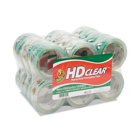 Shurtech Brands Duck, HEAVY-DUTY CARTON PACKAGING TAPE, 3in CORE, 1.88in X 55 YDS, CLEAR, 24PK 393730